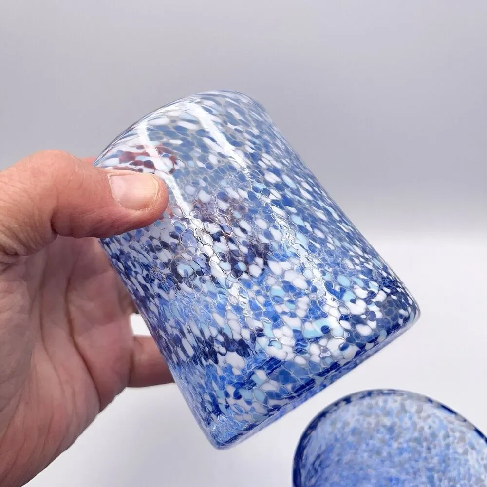 Set of 3 Blue Speckled Glasses
